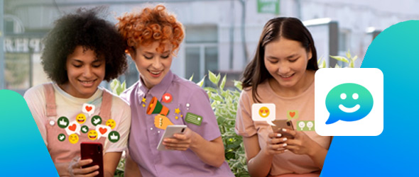 Three young females on phones