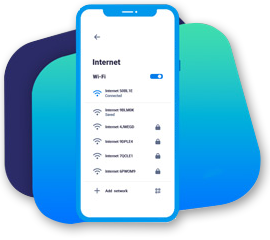 QR type of wifi connection displaying on a mobile phone